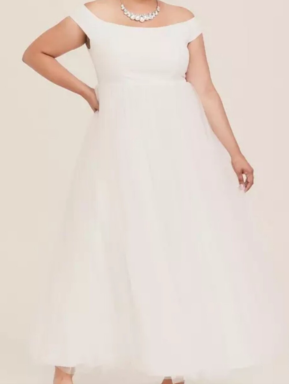 Torrid Ivory Off-Shoulder Tulle Prom/wedding Gown Size 10